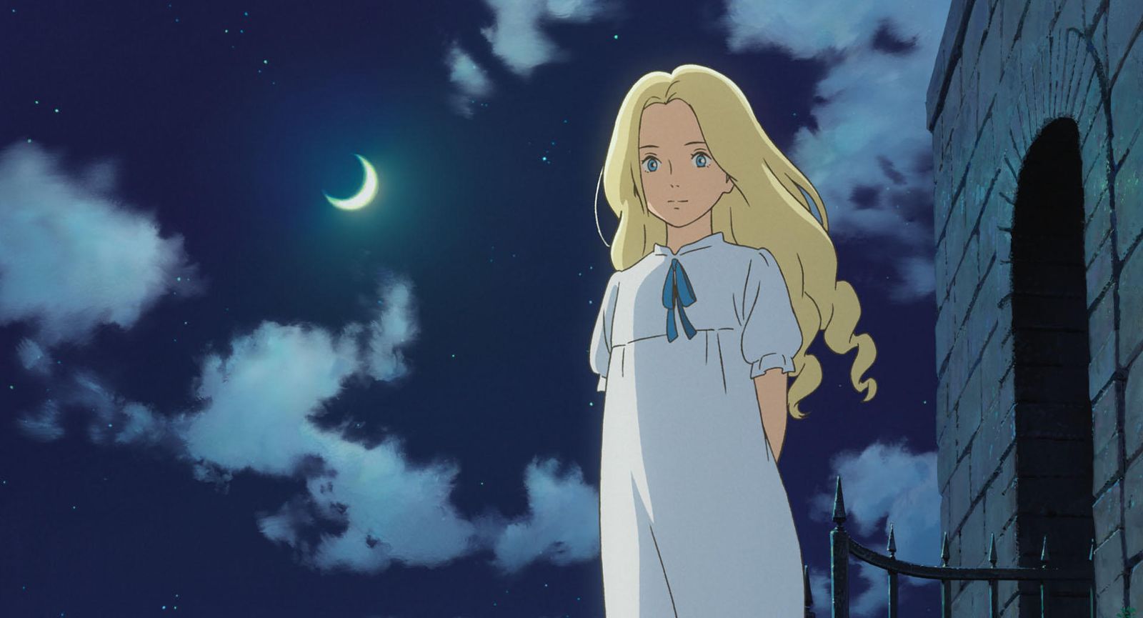 Marnie en el balcón, bajo la luna