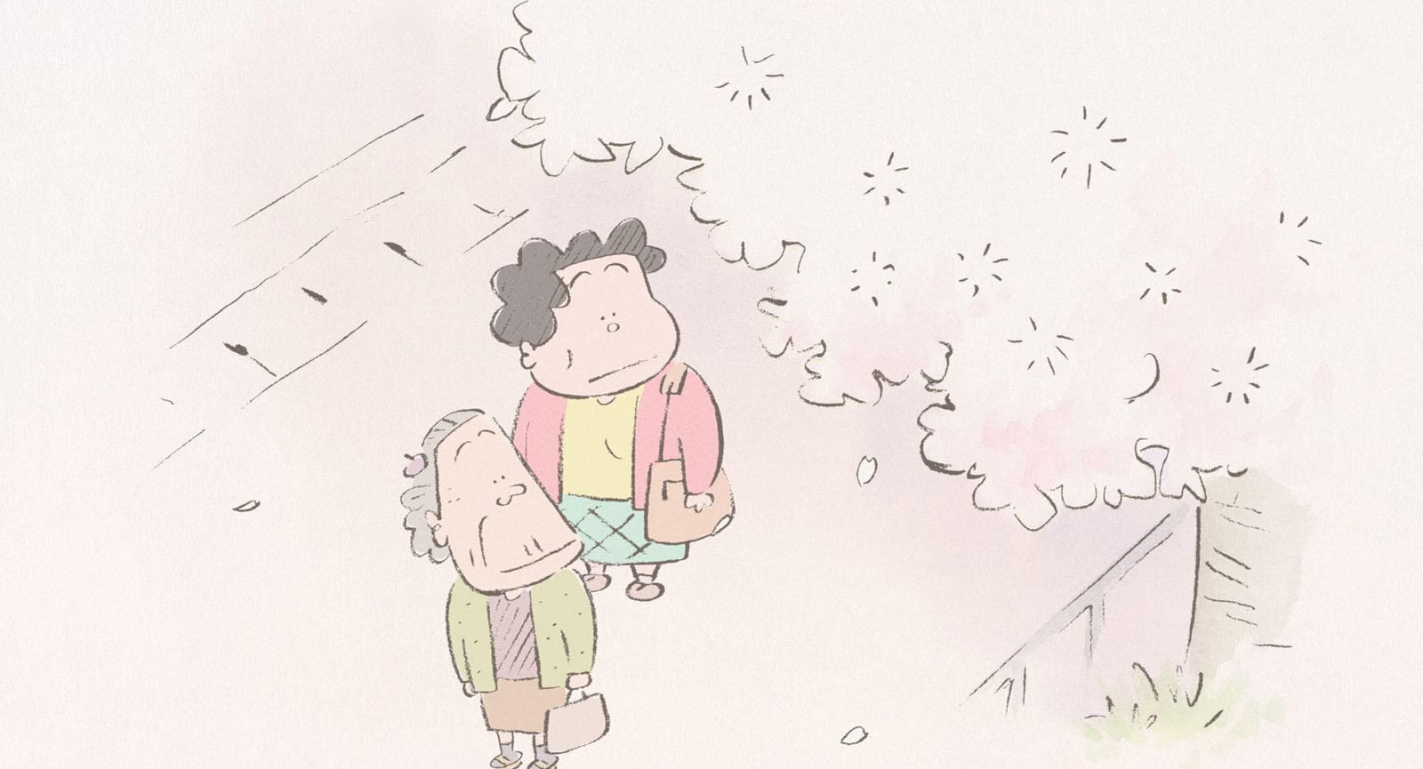 La abuela y el nieto entre pétalos