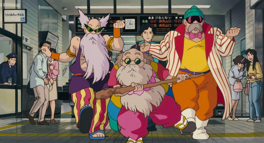 Los tres maestros de Shikoku, recién llegados a la estación