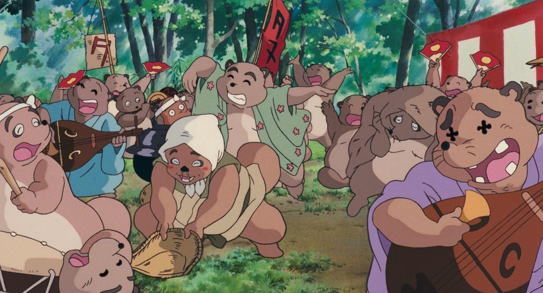 Fiesta en el bosque, con biwa y transformaciones a medias