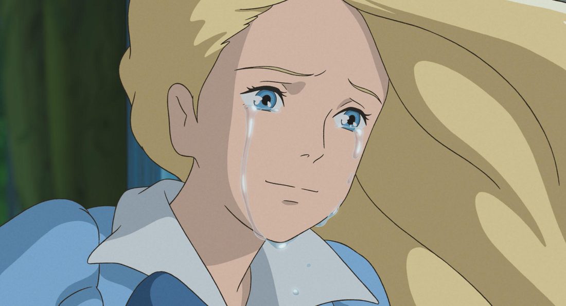 Marnie llora con el pelo suelto al viento