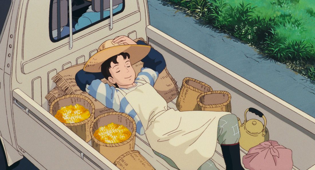 Taeko, tumbada entre los cestos, en la caja de la furgoneta