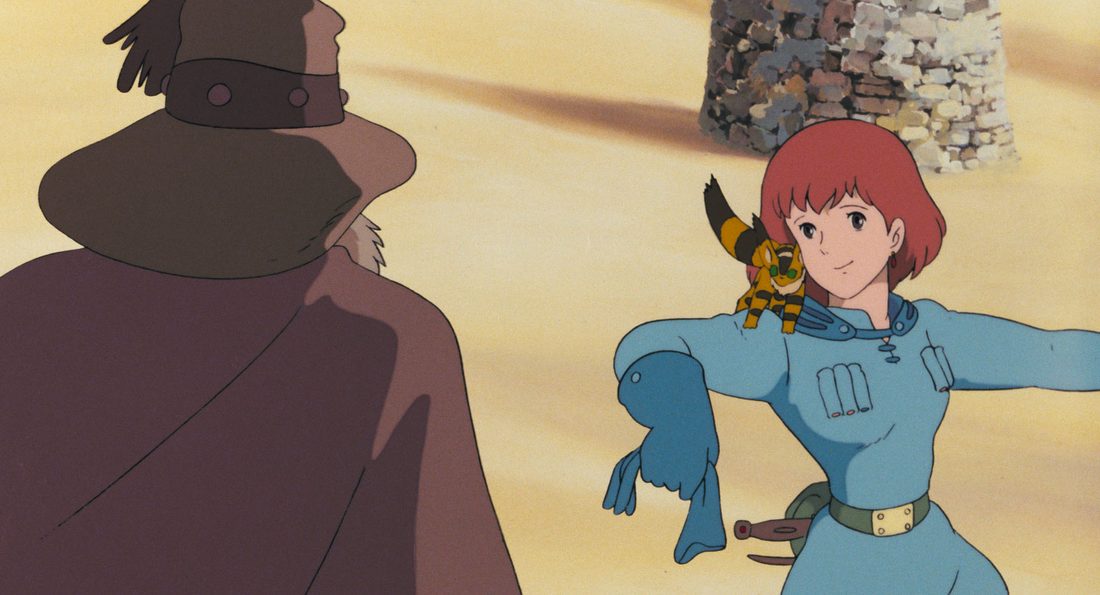Yupa, de espaldas, se reencuentra con Nausicaä en el desierto