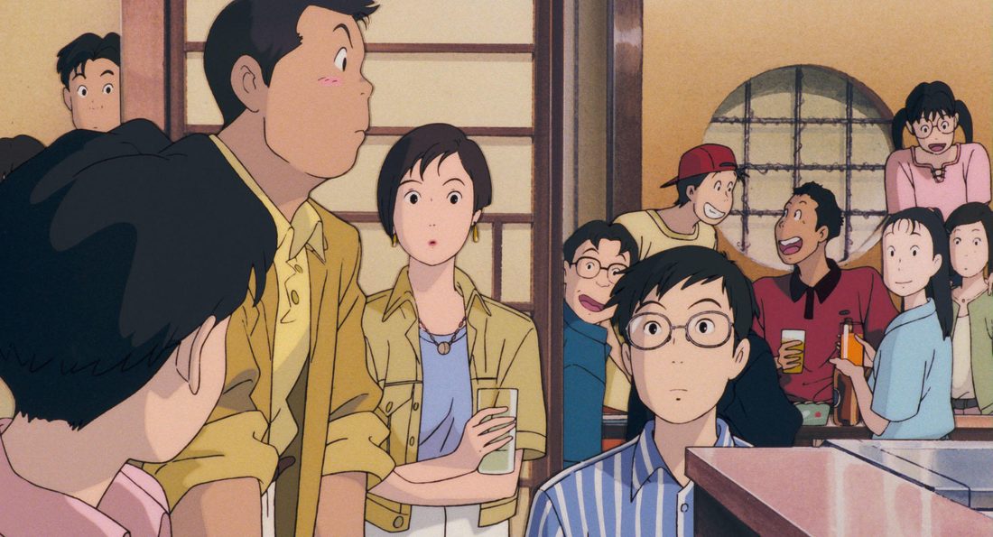 Yutaka, con sus gafas, en la fiesta de reencuentro de la clase