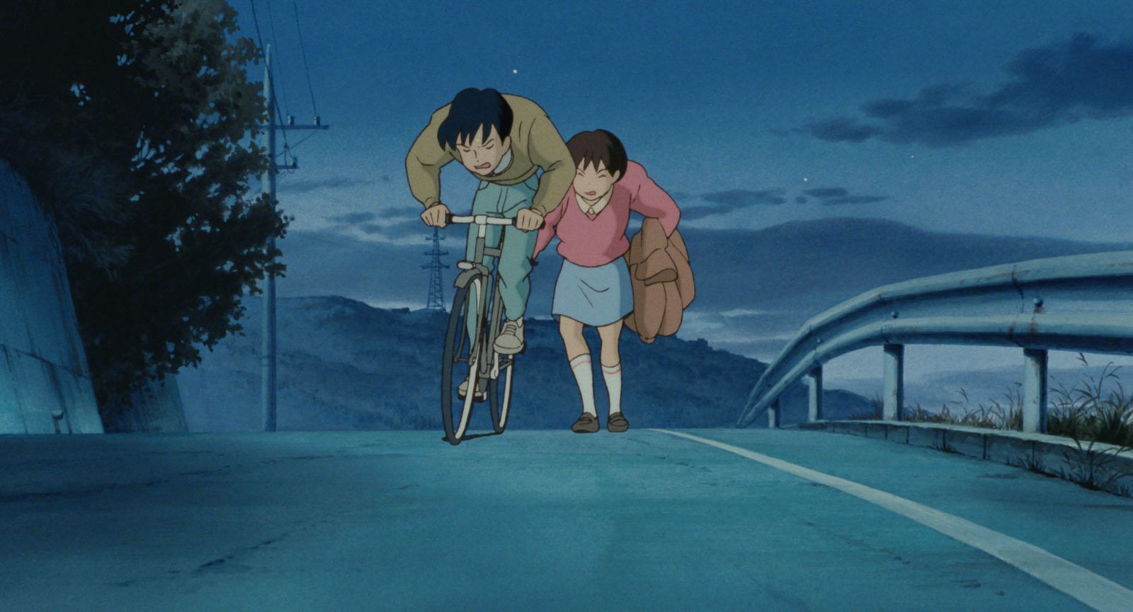 Seiji la lleva en bicicleta cuesta arriba