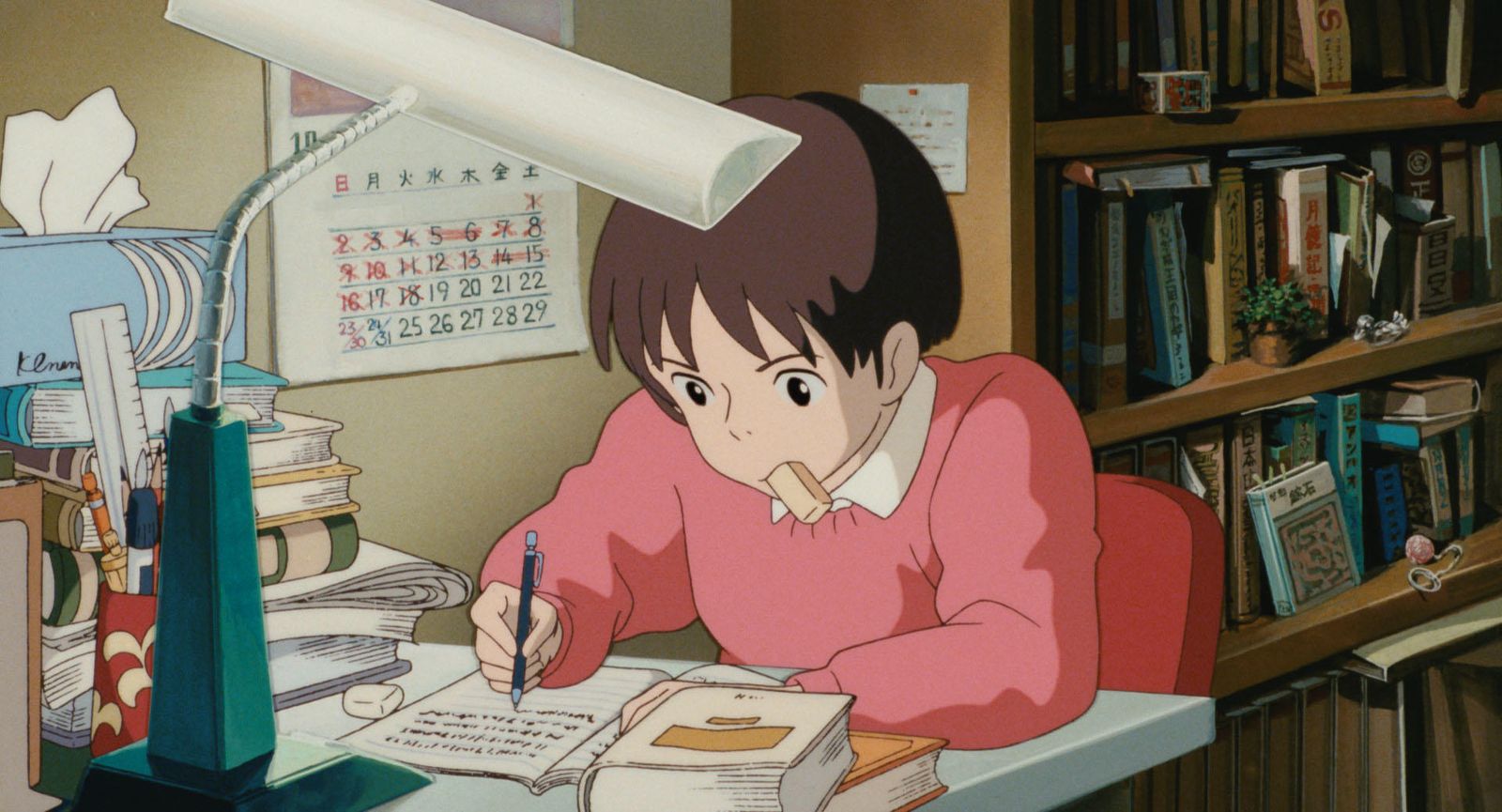 Shizuku escribe su novela contra reloj
